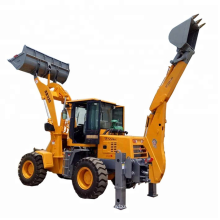 Backhoe excavator wheel loader with breaker attachment